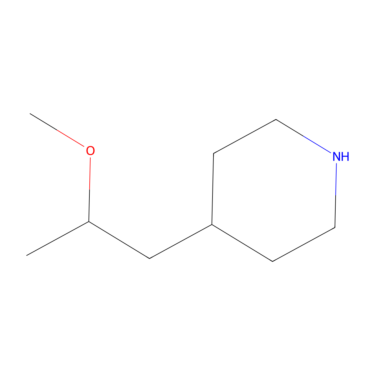 4-(2-Methoxypropyl)piperidine molecular structure, CAS 1100916-05-9