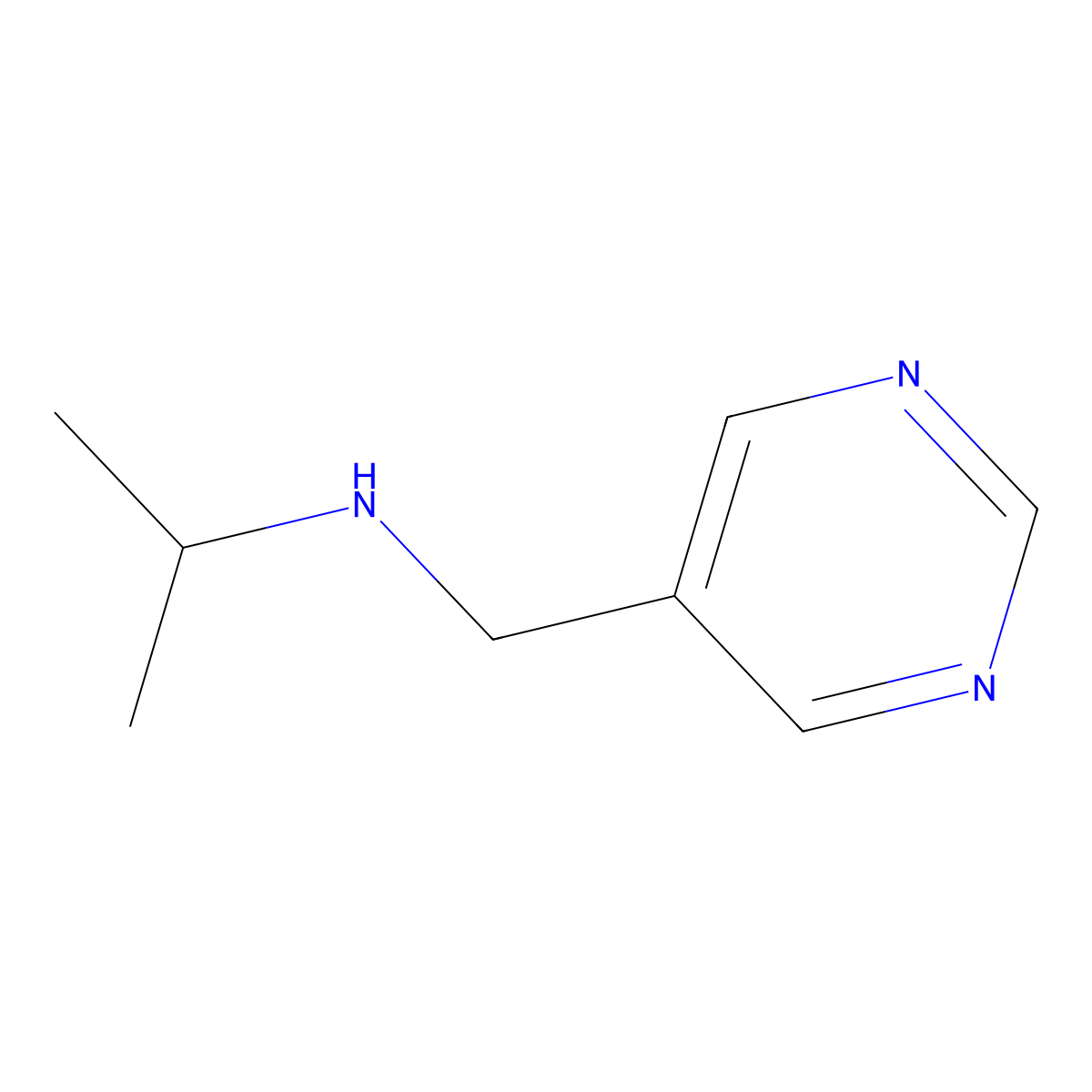 (Propan-2-yl)[(pyrimidin-5-yl)methyl]amine molecular structure, CAS 1100954-25-3