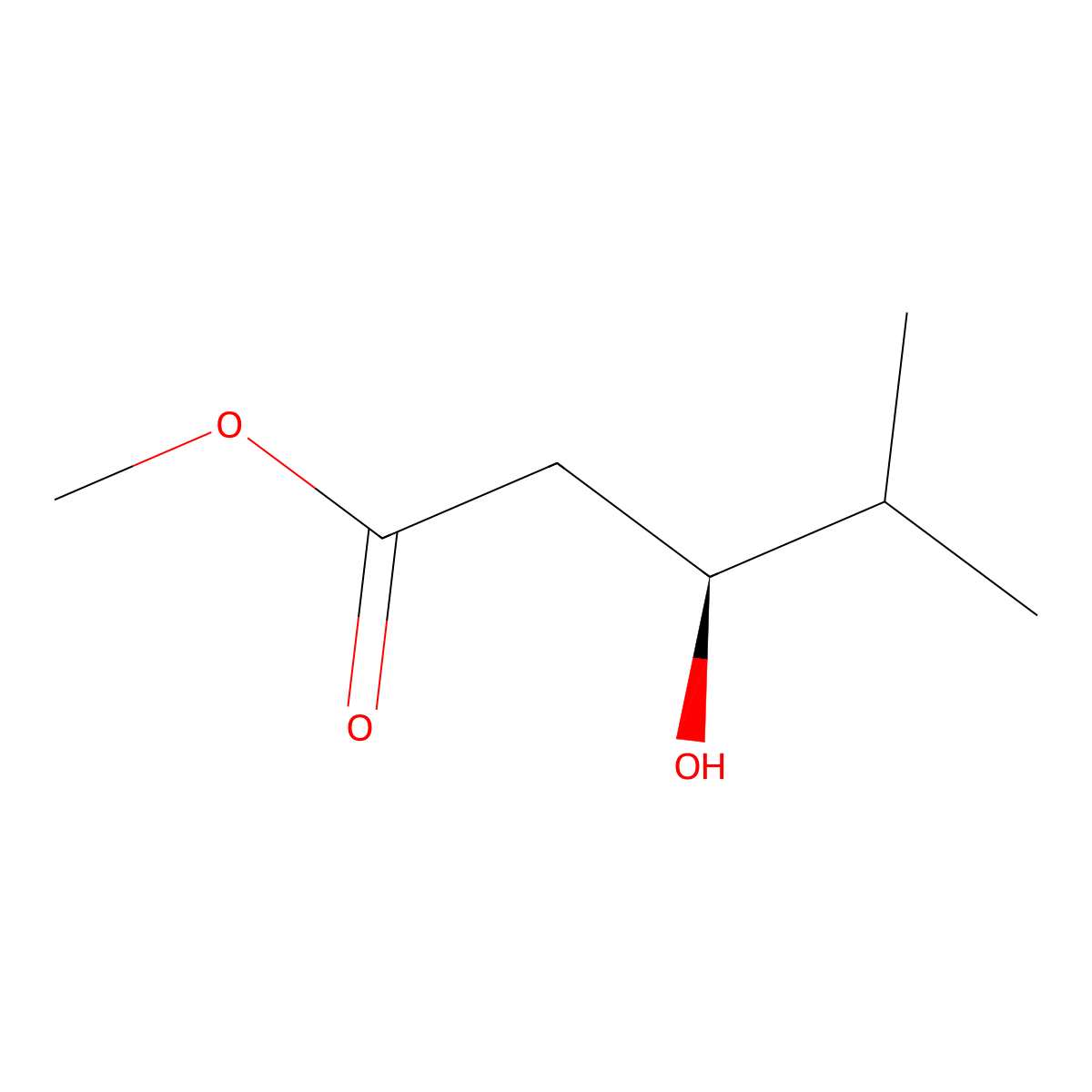 methyl (3S)-3-hydroxy-4-methylpentanoate molecular structure, CAS 110097-32-0