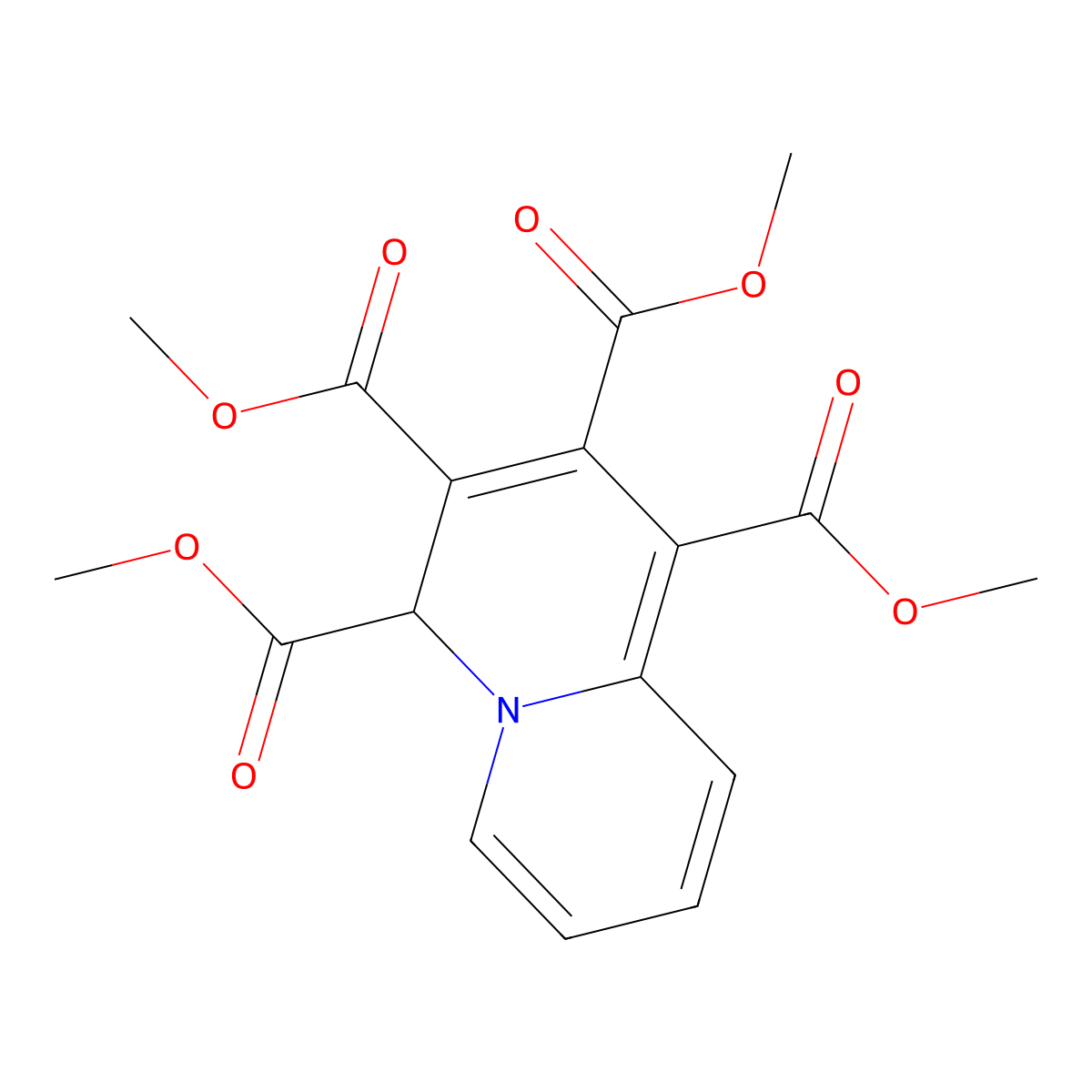 Tetramethyl 4H-quinolizine-1,2,3,4-tetracarboxylate molecular structure, CAS 1101-39-9