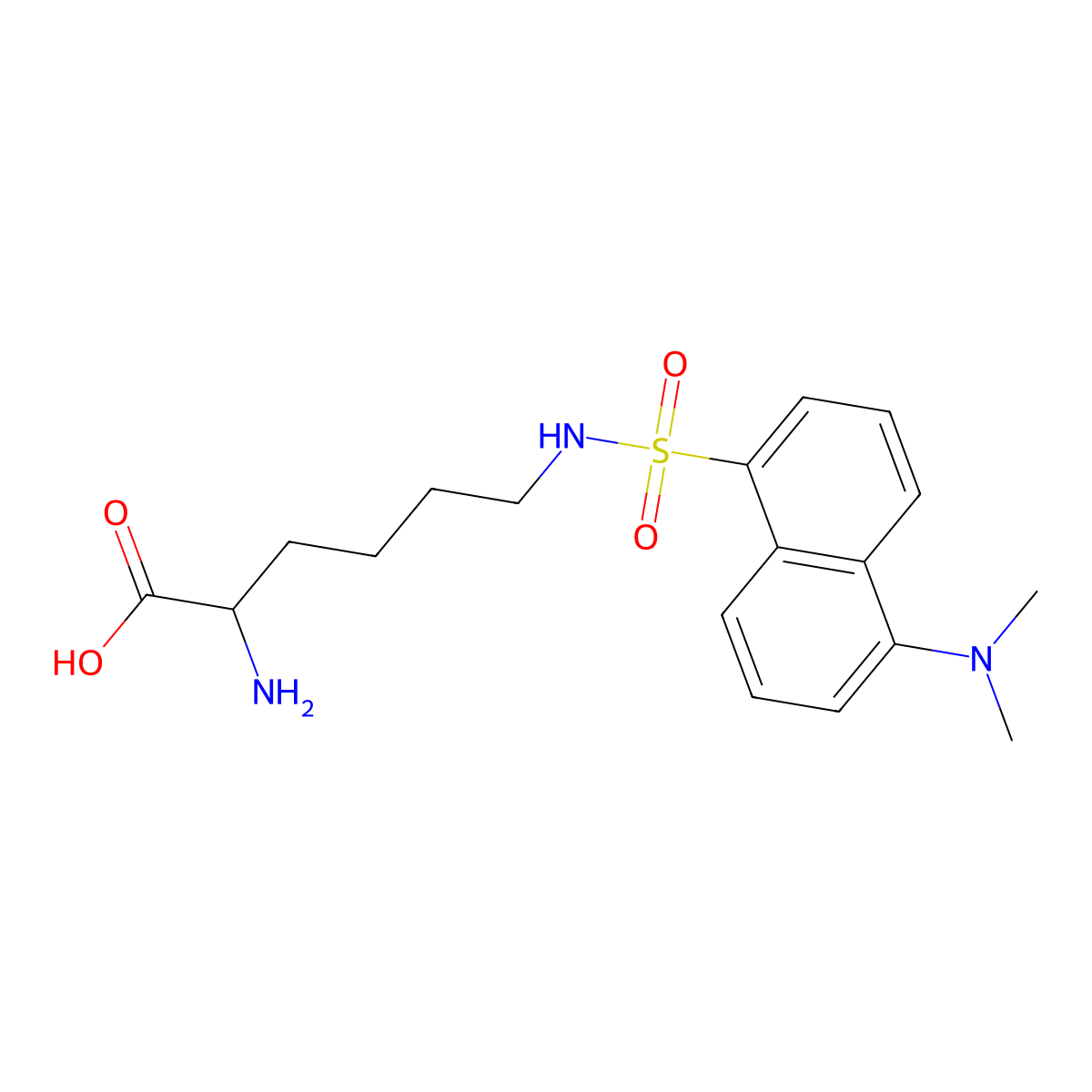 N6-((5-(Dimethylamino)-1-naphthalenyl)sulfonyl)-L-lysine molecular structure, CAS 1101-84-4