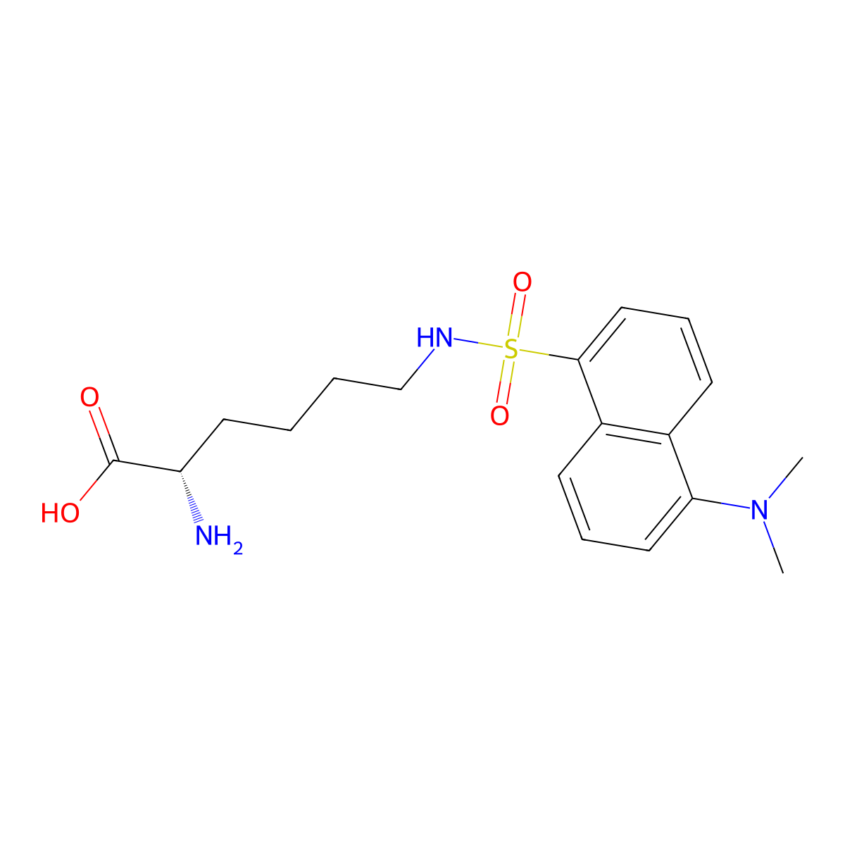 N6-((5-(Dimethylamino)-1-naphthalenyl)sulfonyl)-L-lysine molecular structure, CAS 1101-84-4