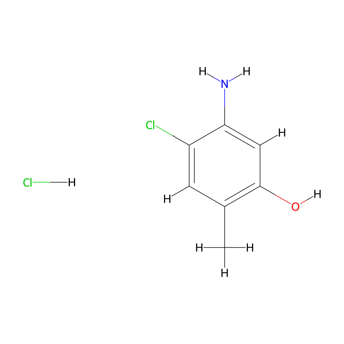 5-Amino-4-chloro-o-cresol hydrochloride molecular structure, CAS 110102-85-7