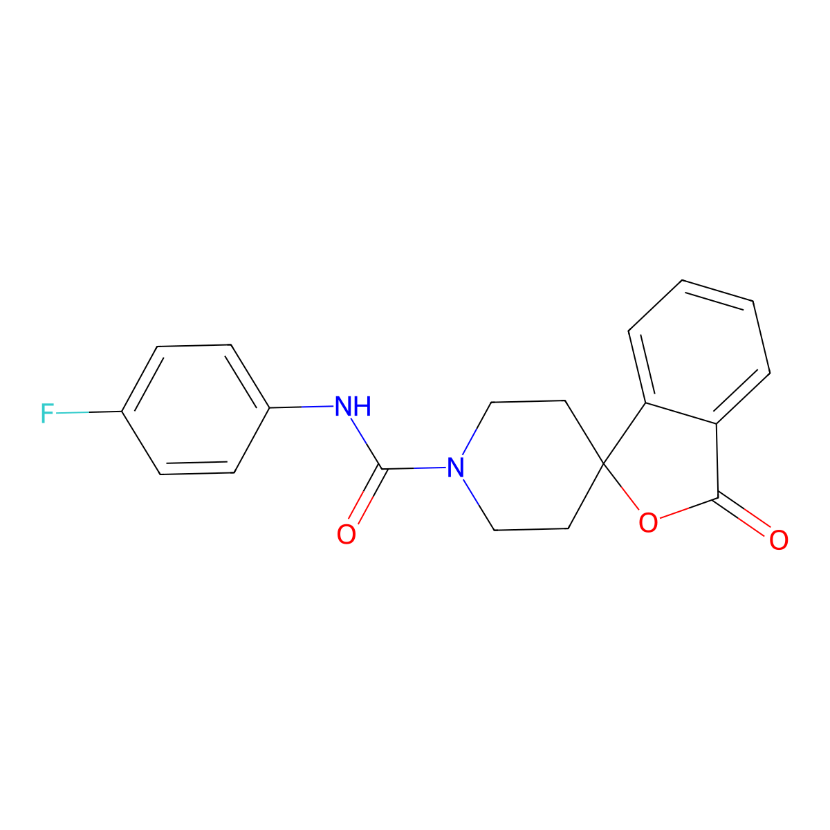 N-(4-fluorophenyl)-3-oxo-3H-spiro[isobenzofuran-1,4'-piperidine]-1'-carboxamide molecular structure, CAS 1101027-10-4