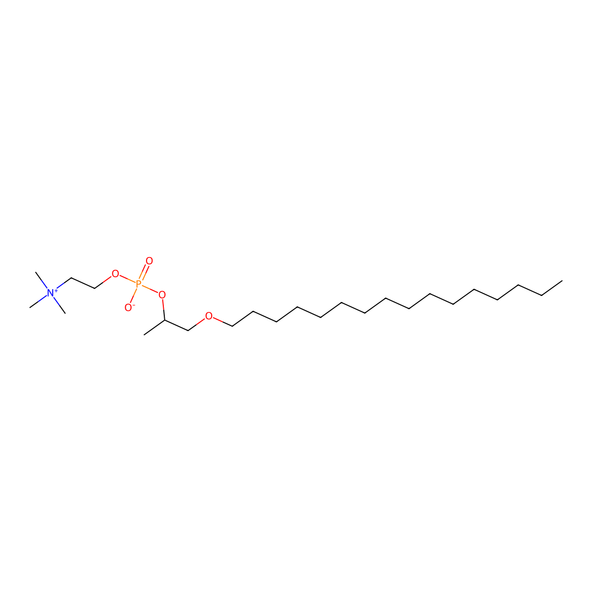 1-O-Hexadecyl-rac-1,2-propandiol-2-phosphocholine molecular structure, CAS 110103-31-6