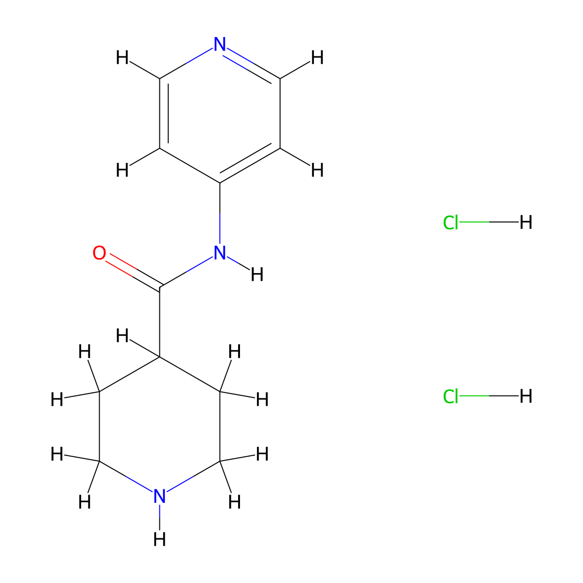 N-pyridin-4-ylpiperidine-4-carboxamide dihydrochloride molecular structure, CAS 110105-33-4