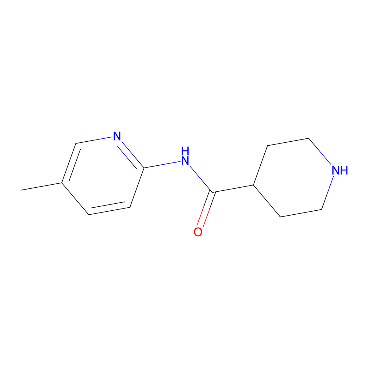 N-(5-methylpyridin-2-yl)piperidine-4-carboxamide molecular structure, CAS 110105-97-0