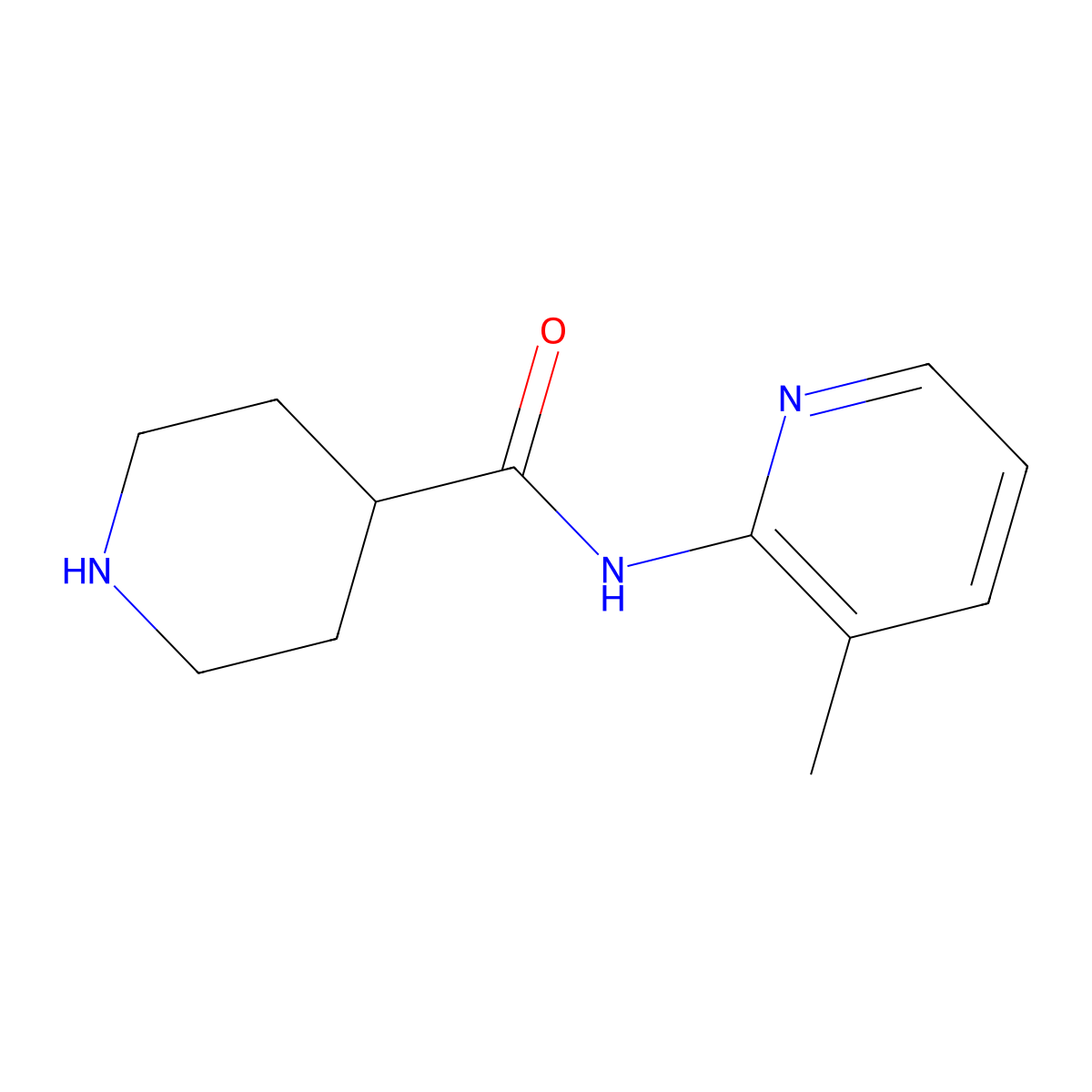 N-(3-methylpyridin-2-yl)piperidine-4-carboxamide molecular structure, CAS 110105-98-1