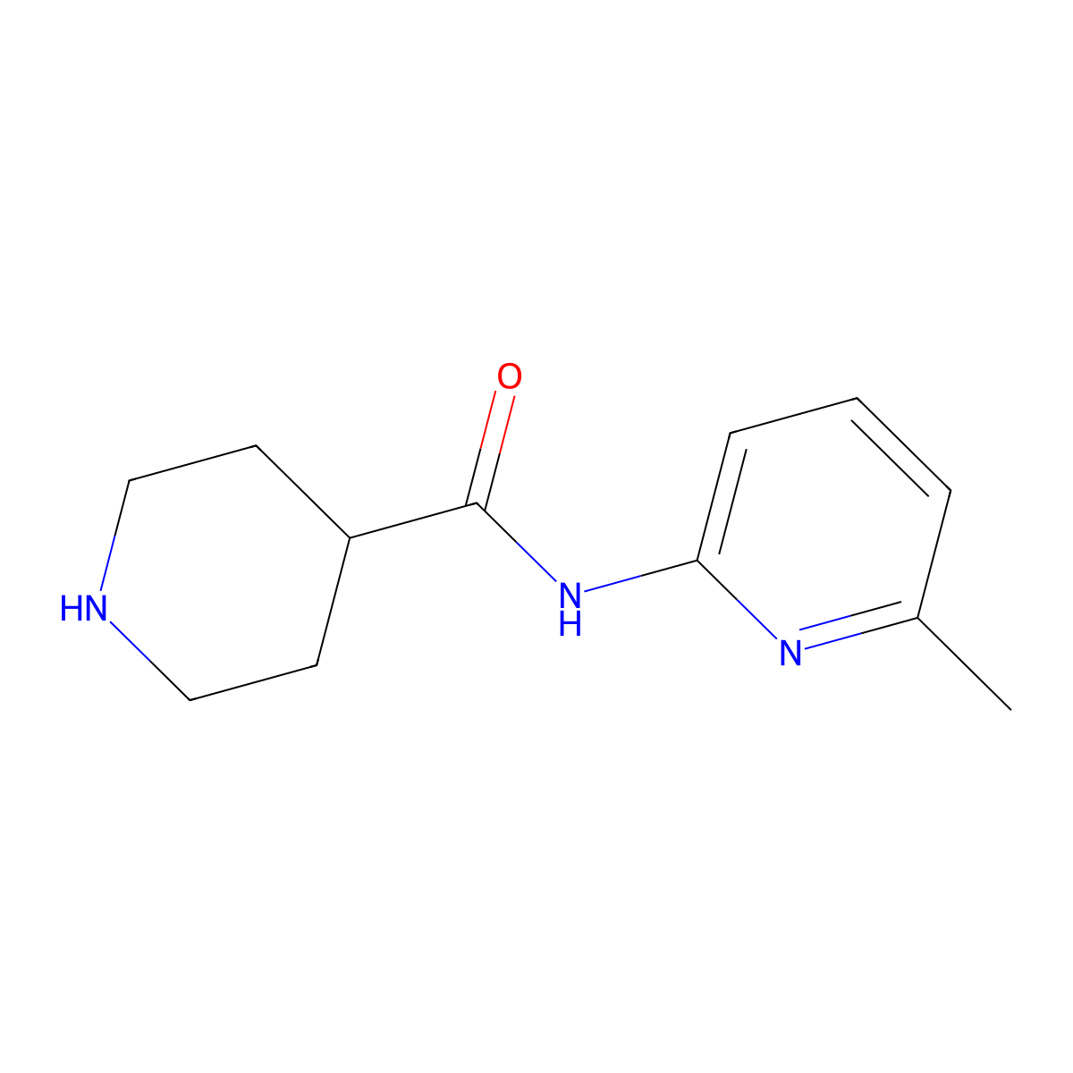 N-(6-methylpyridin-2-yl)piperidine-4-carboxamide molecular structure, CAS 110105-99-2