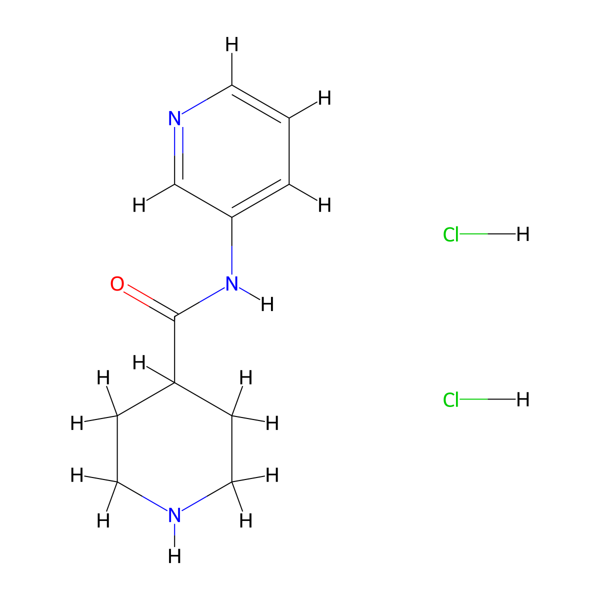 N-(pyridin-3-yl)piperidine-4-carboxamide dihydrochloride molecular structure, CAS 110106-25-7
