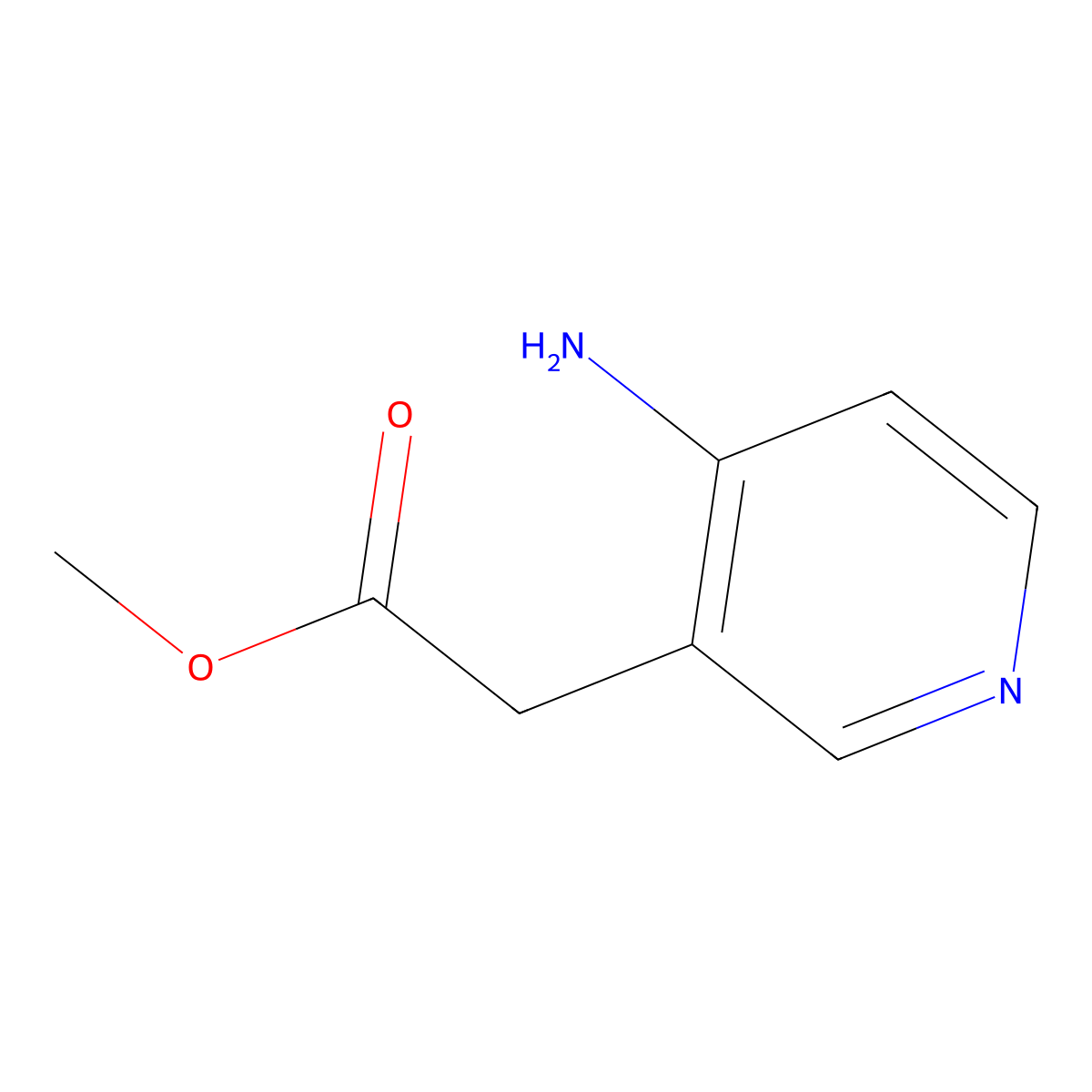 Methyl 2-(4-aminopyridin-3-yl)acetate molecular structure, CAS 1101061-15-7