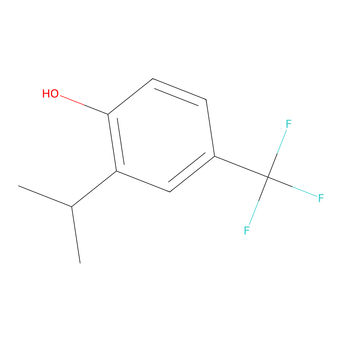 2-Isopropyl-4-(trifluoromethyl)phenol molecular structure, CAS 1101062-05-8