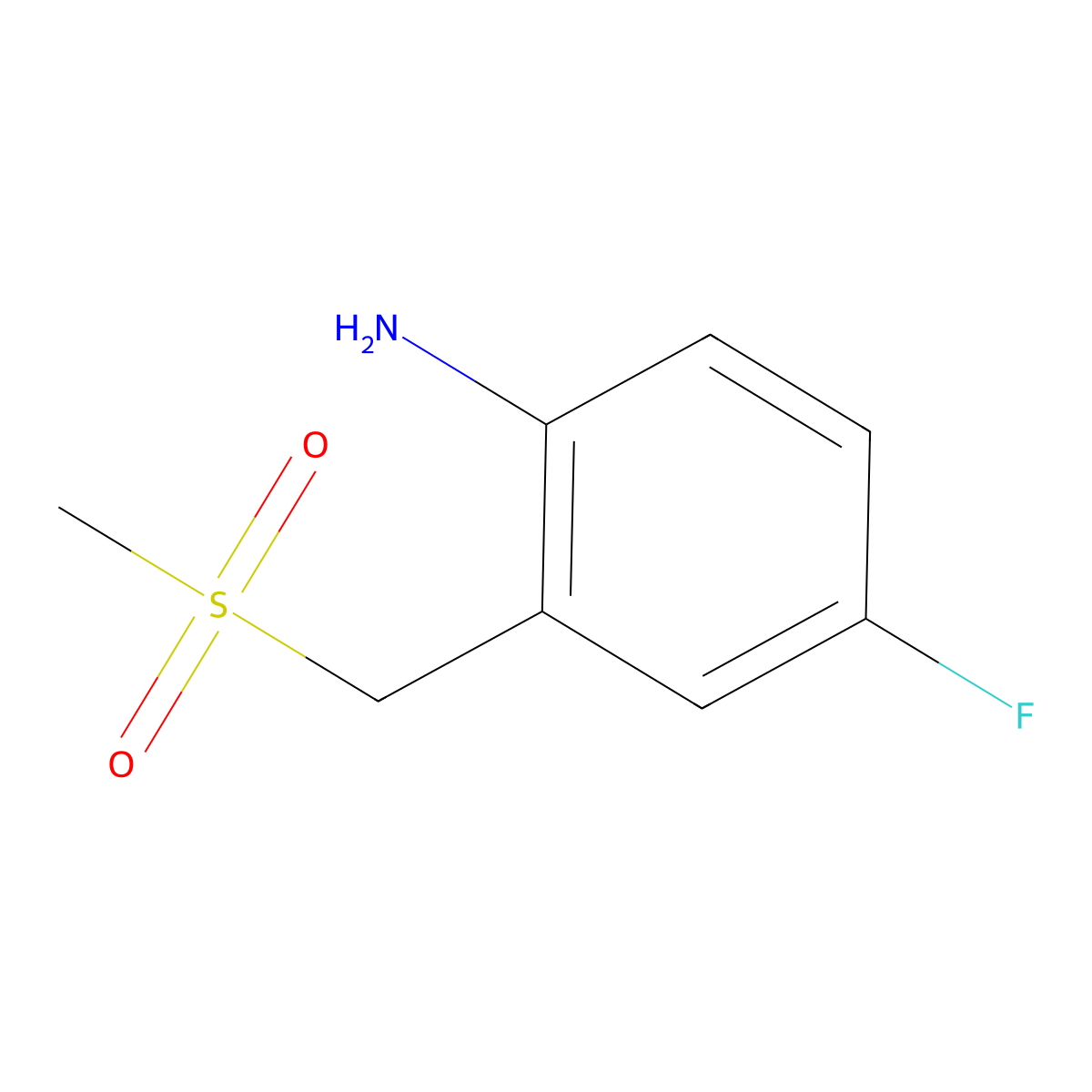4-Fluoro-2-(methanesulfonylmethyl)aniline molecular structure, CAS 1101063-17-5
