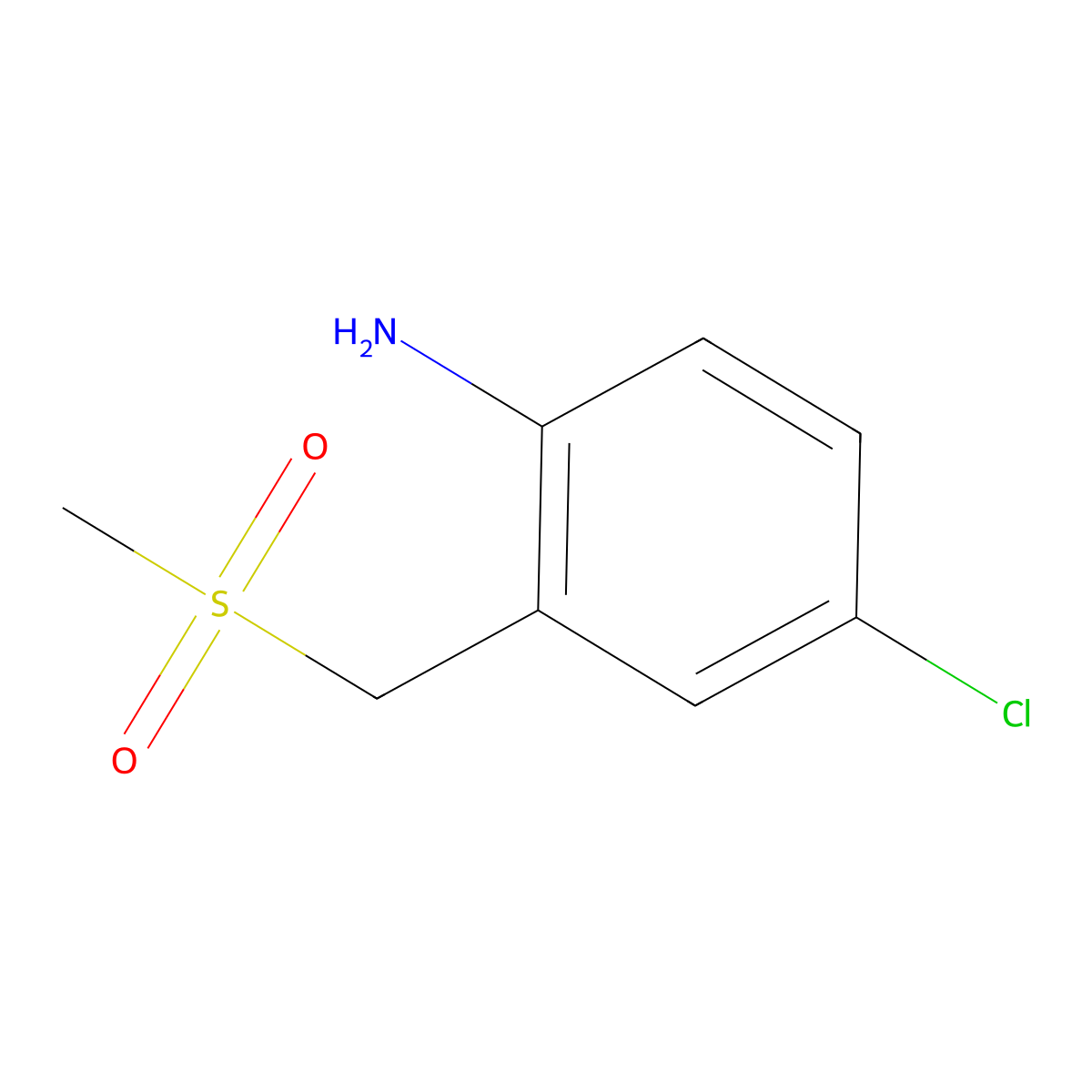 4-Chloro-2-(methanesulfonylmethyl)aniline molecular structure, CAS 1101063-19-7