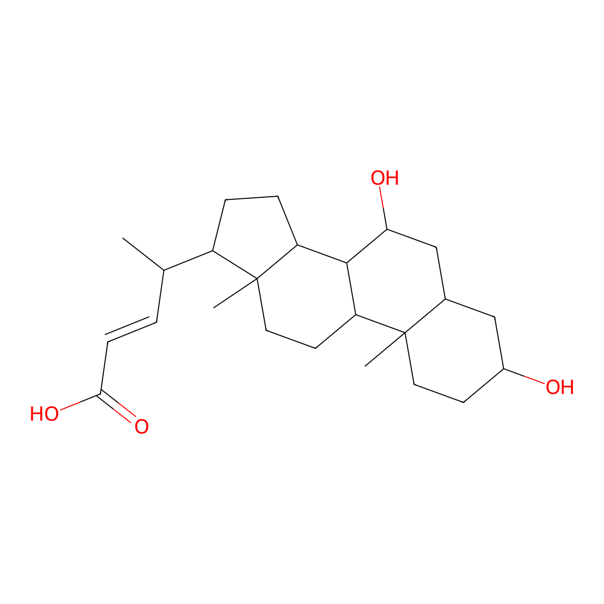 (22E)-3alpha,7alpha-Dihydroxy-5beta-chol-22-en-24-oic Acid molecular structure, CAS 110107-03-4