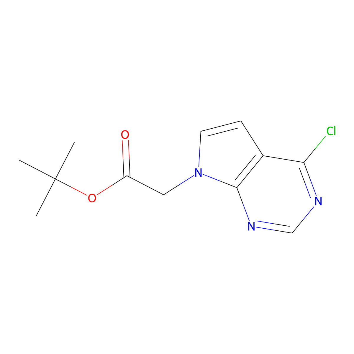 tert-butyl 2-{4-chloro-7H-pyrrolo[2,3-d]pyrimidin-7-yl}acetate molecular structure, CAS 1101099-76-6