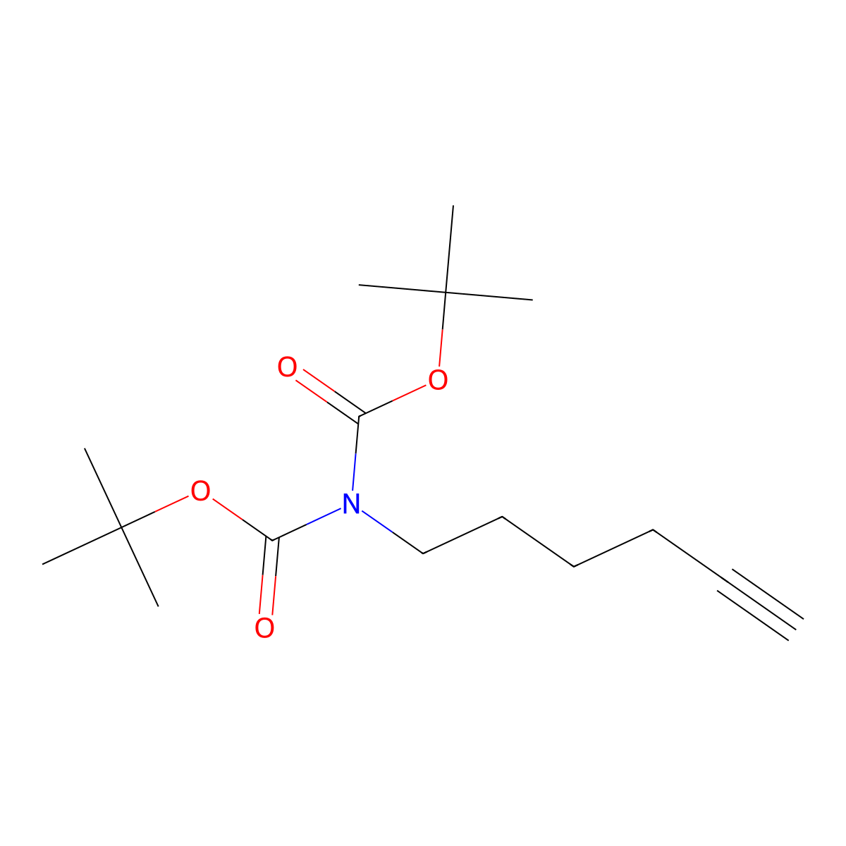 tert-Butyl N-[(tert-butoxy)carbonyl]-N-(hex-5-yn-1-yl)carbamate molecular structure, CAS 1101108-51-3