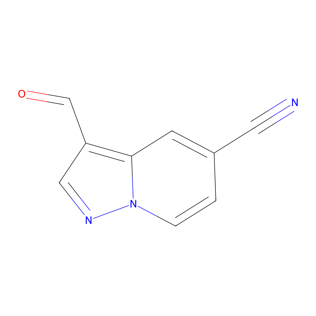 3-Formylpyrazolo[1,5-a]pyridine-5-carbonitrile molecular structure, CAS 1101120-05-1