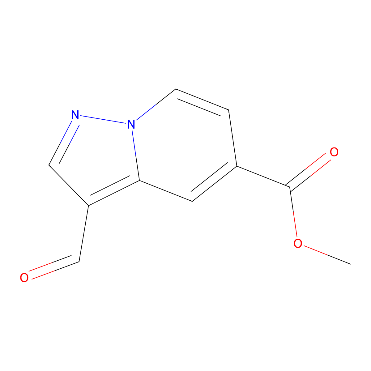 Methyl 3-formylpyrazolo[1,5-a]pyridine-5-carboxylate molecular structure, CAS 1101120-09-5