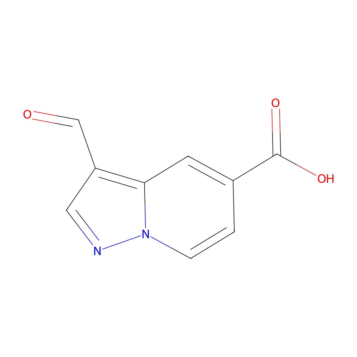3-Formylpyrazolo(1,5-a)pyridine-5-carboxylic acid molecular structure, CAS 1101120-11-9