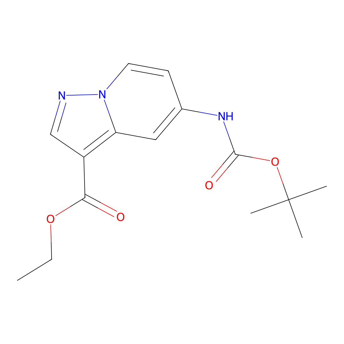 Ethyl 5-((tert-butoxycarbonyl)amino)pyrazolo[1,5-a]pyridine-3-carboxylate molecular structure, CAS 1101120-33-5