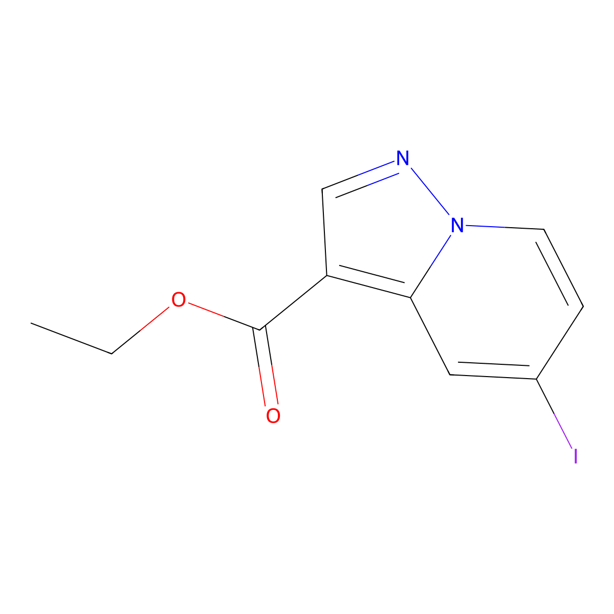 Ethyl 5-iodopyrazolo[1,5-a]pyridine-3-carboxylate molecular structure, CAS 1101120-55-1