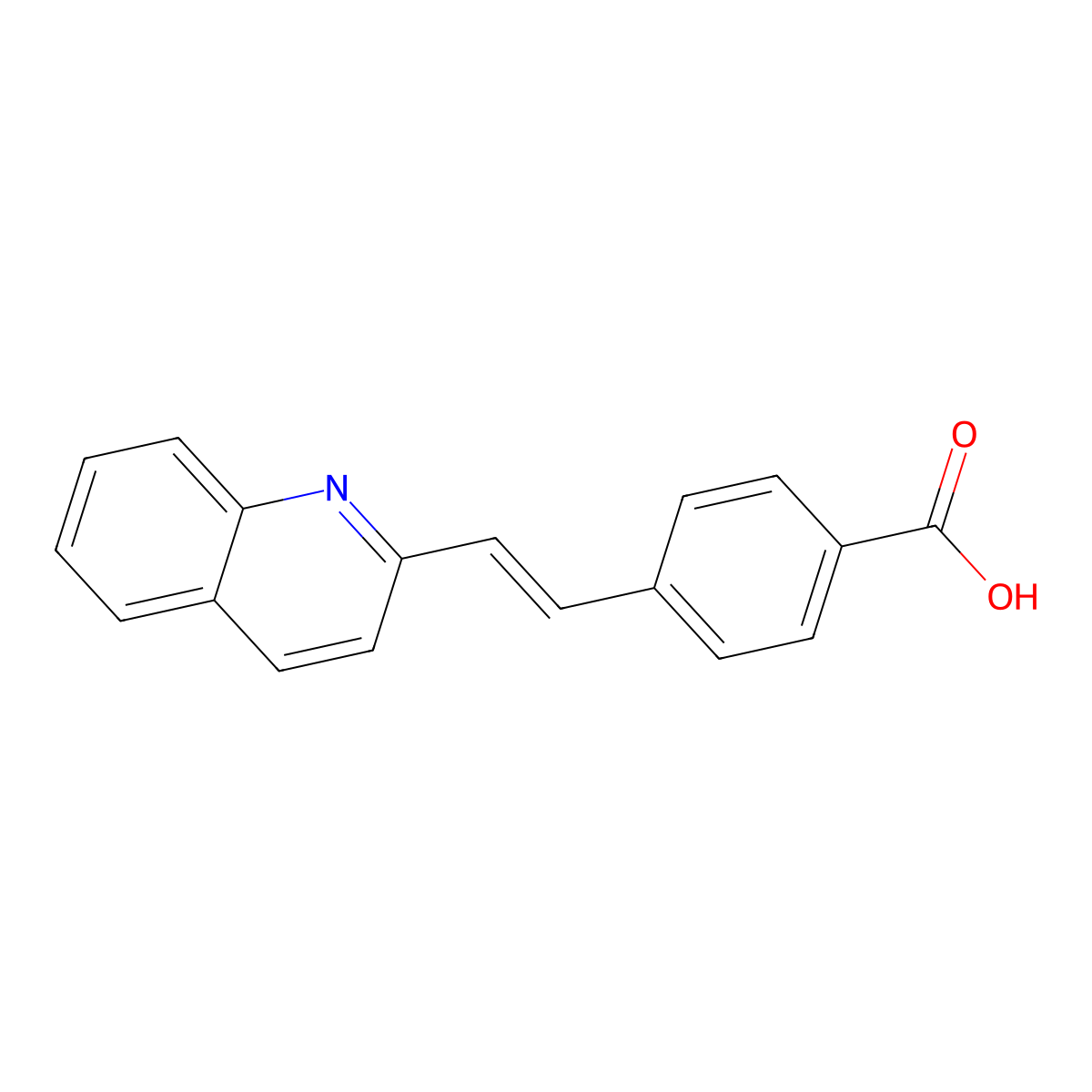 4-[2-(Quinolin-2-yl)ethenyl]benzoic acid molecular structure, CAS 110113-96-7