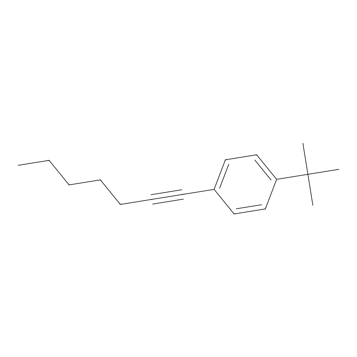 1-Tert-butyl-4-(hept-1-yn-1-yl)benzene molecular structure, CAS 1101133-45-2