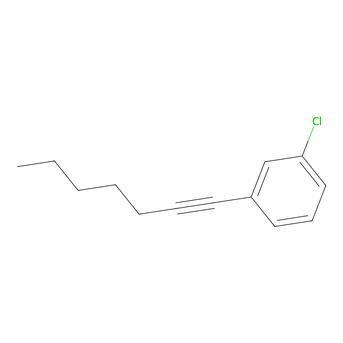 1-Chloro-3-(hept-1-yn-1-yl)benzene molecular structure, CAS 1101133-48-5