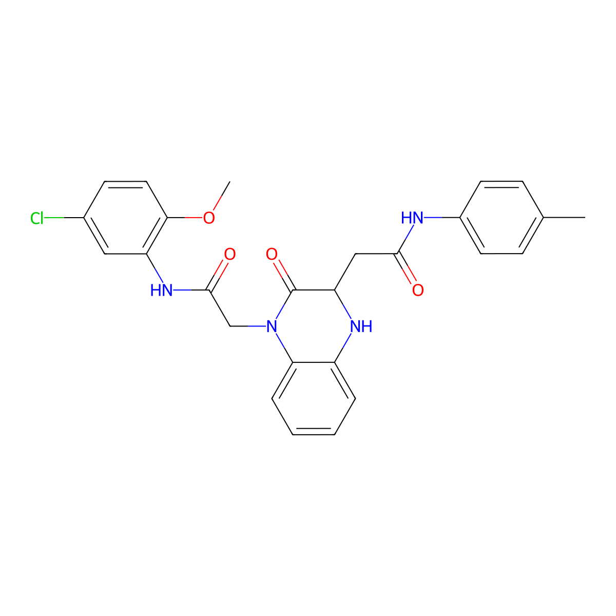 N-(5-chloro-2-methoxyphenyl)-2-(3-{[(4-methylphenyl)carbamoyl]methyl}-2-oxo-1,2,3,4-tetrahydroquinoxalin-1-yl)acetamide molecular structure, CAS 1101134-84-2