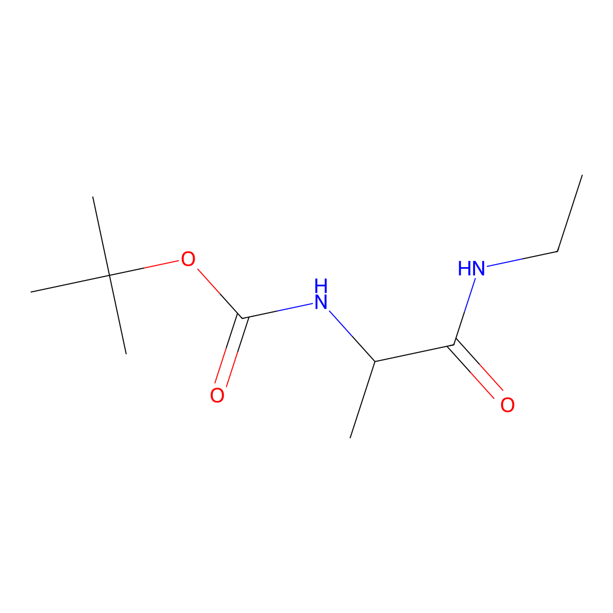 Tert-butyl N-[1-(ethylcarbamoyl)ethyl]carbamate molecular structure, CAS 1101135-76-5