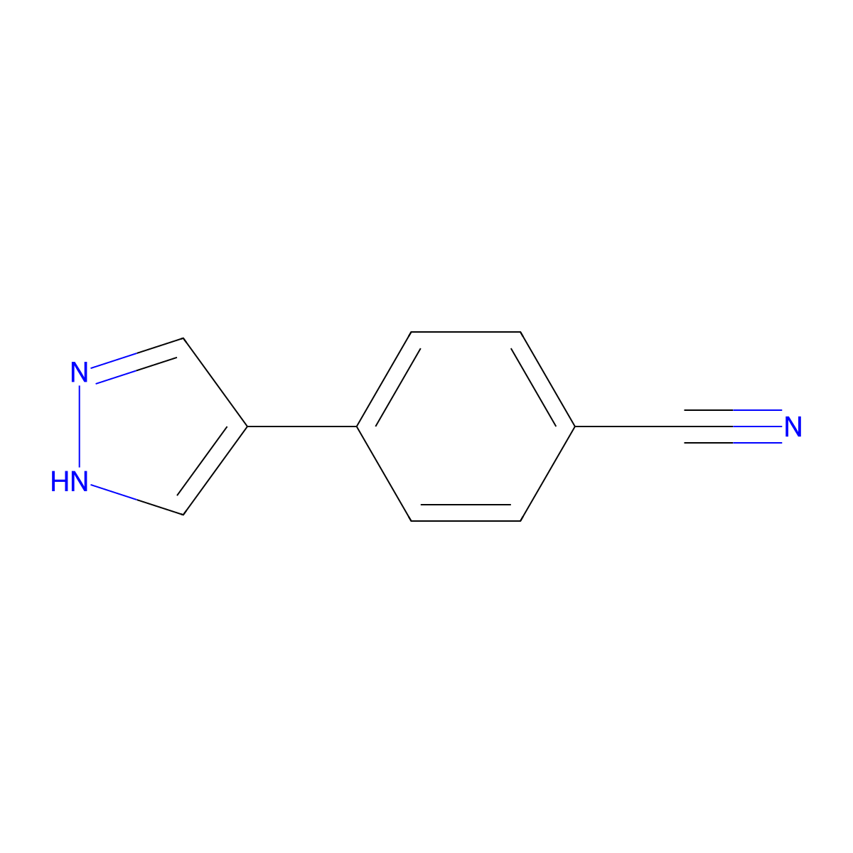 4-(1H-pyrazol-4-yl)benzonitrile molecular structure, CAS 1101167-56-9