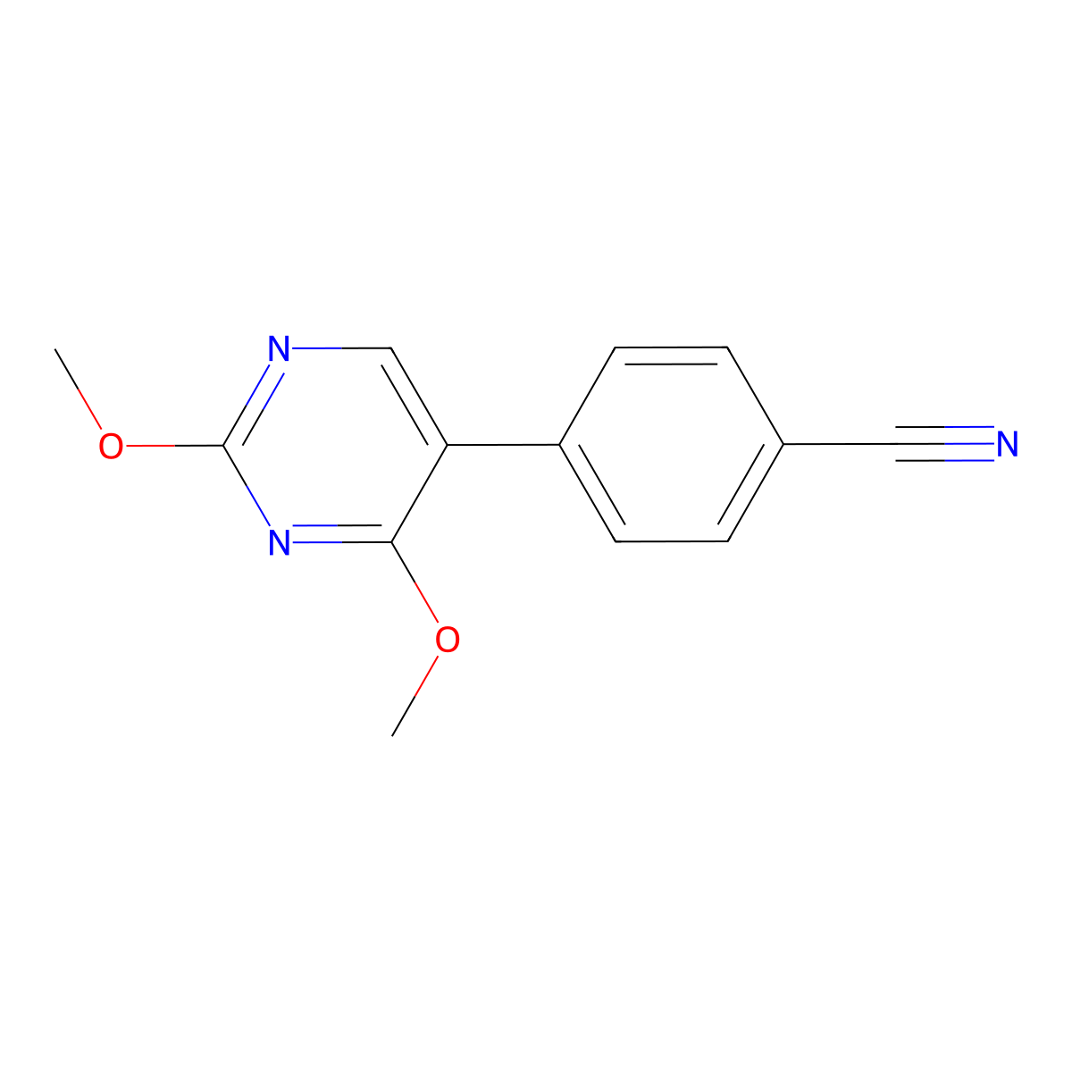 4-(2,4-Dimethoxypyrimidin-5-yl)benzonitrile molecular structure, CAS 1101167-59-2