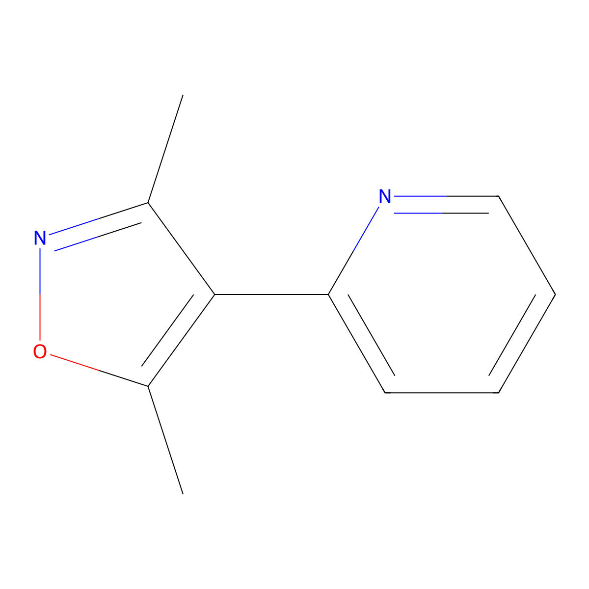 2-(3,5-Dimethyl-1,2-oxazol-4-yl)pyridine molecular structure, CAS 1101167-61-6