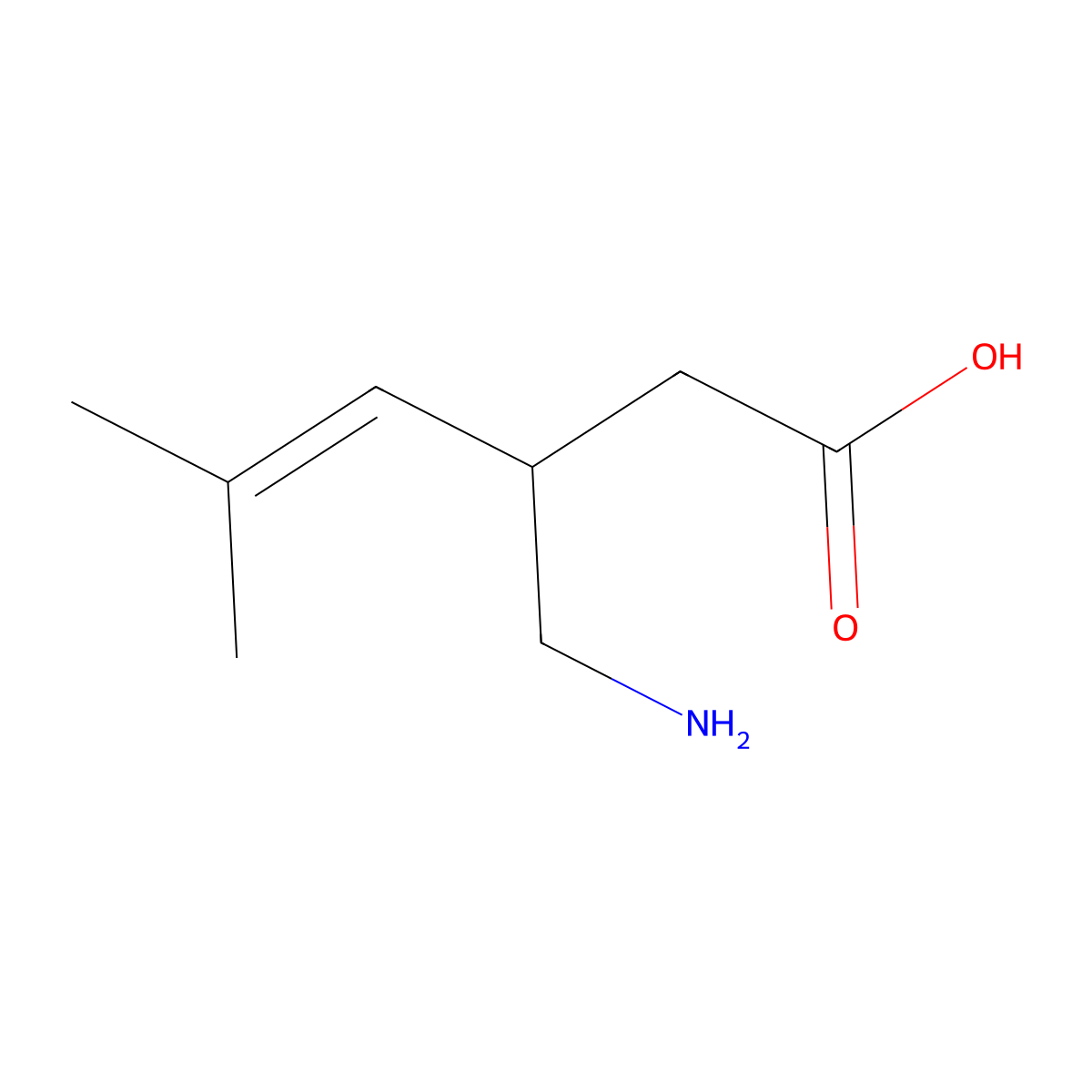 3-(Aminomethyl)-5-methylhex-4-enoic acid molecular structure, CAS 1101167-84-3