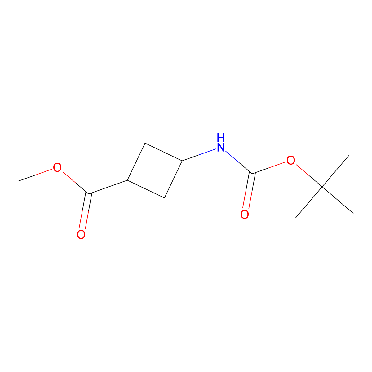 Methyl cis-3-(Boc-amino)cyclobutanecarboxylate molecular structure, CAS 1101173-77-6