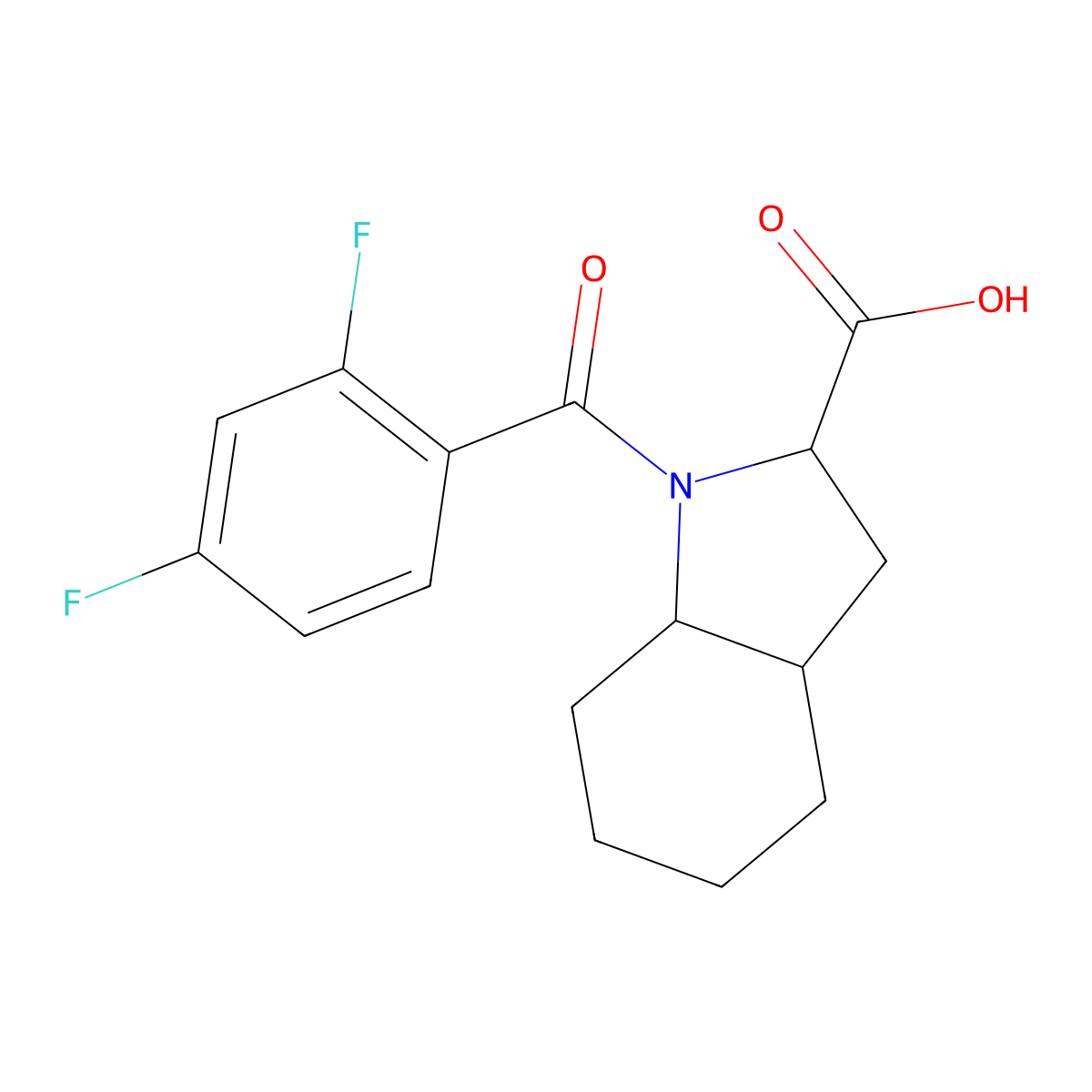 1-(2,4-difluorobenzoyl)-octahydro-1H-indole-2-carboxylic acid molecular structure, CAS 1101179-43-4