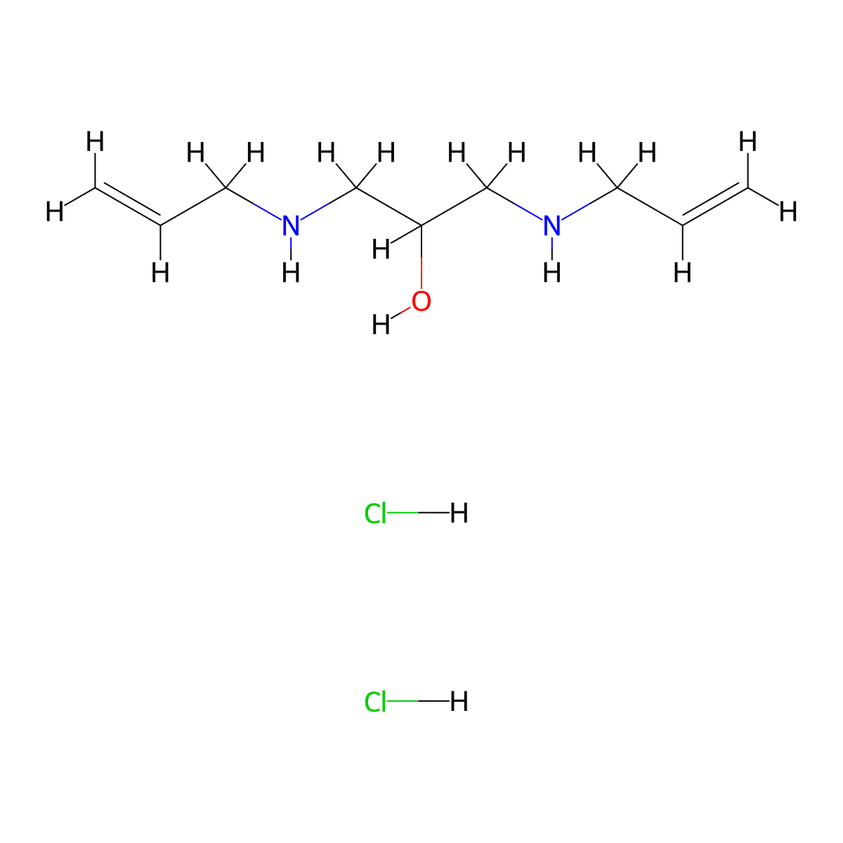 1,3-Bis-(2-propen-1-ylamino)-2-propanol, hydrochloride (1:2) molecular structure, CAS 1101184-94-4