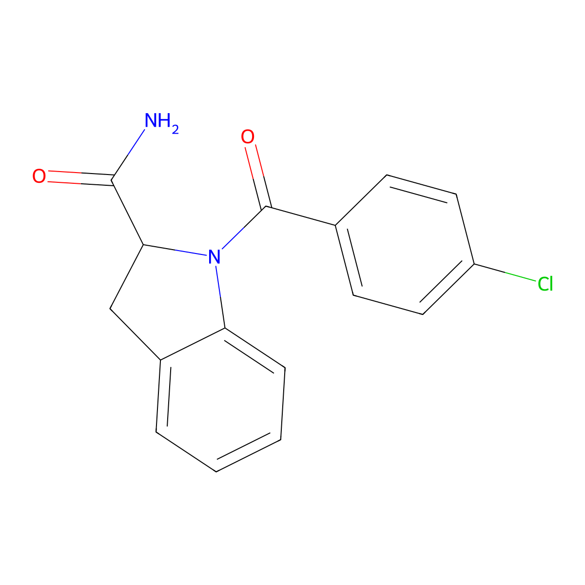 1-(4-Chlorobenzoyl)indoline-2-carboxamide molecular structure, CAS 1101188-77-5