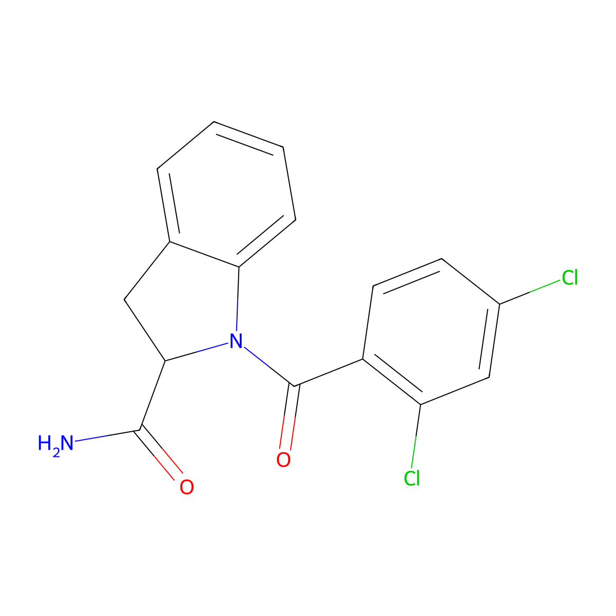 1-(2,4-Dichlorobenzoyl)indoline-2-carboxamide molecular structure, CAS 1101188-83-3