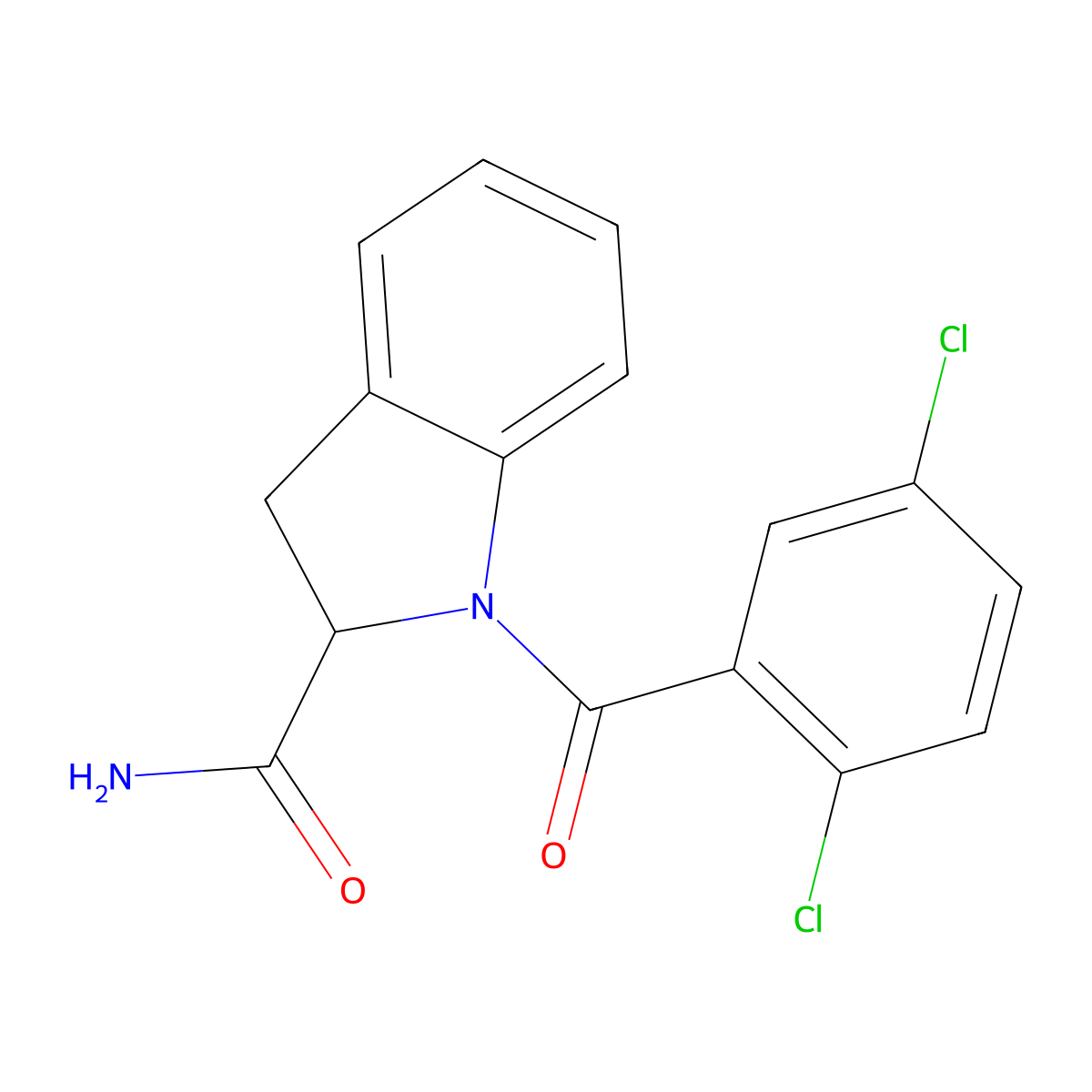 1-(2,5-Dichlorobenzoyl)indoline-2-carboxamide molecular structure, CAS 1101188-85-5