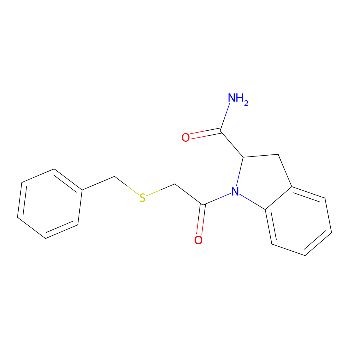 1-(2-(Benzylthio)acetyl)indoline-2-carboxamide molecular structure, CAS 1101189-21-2