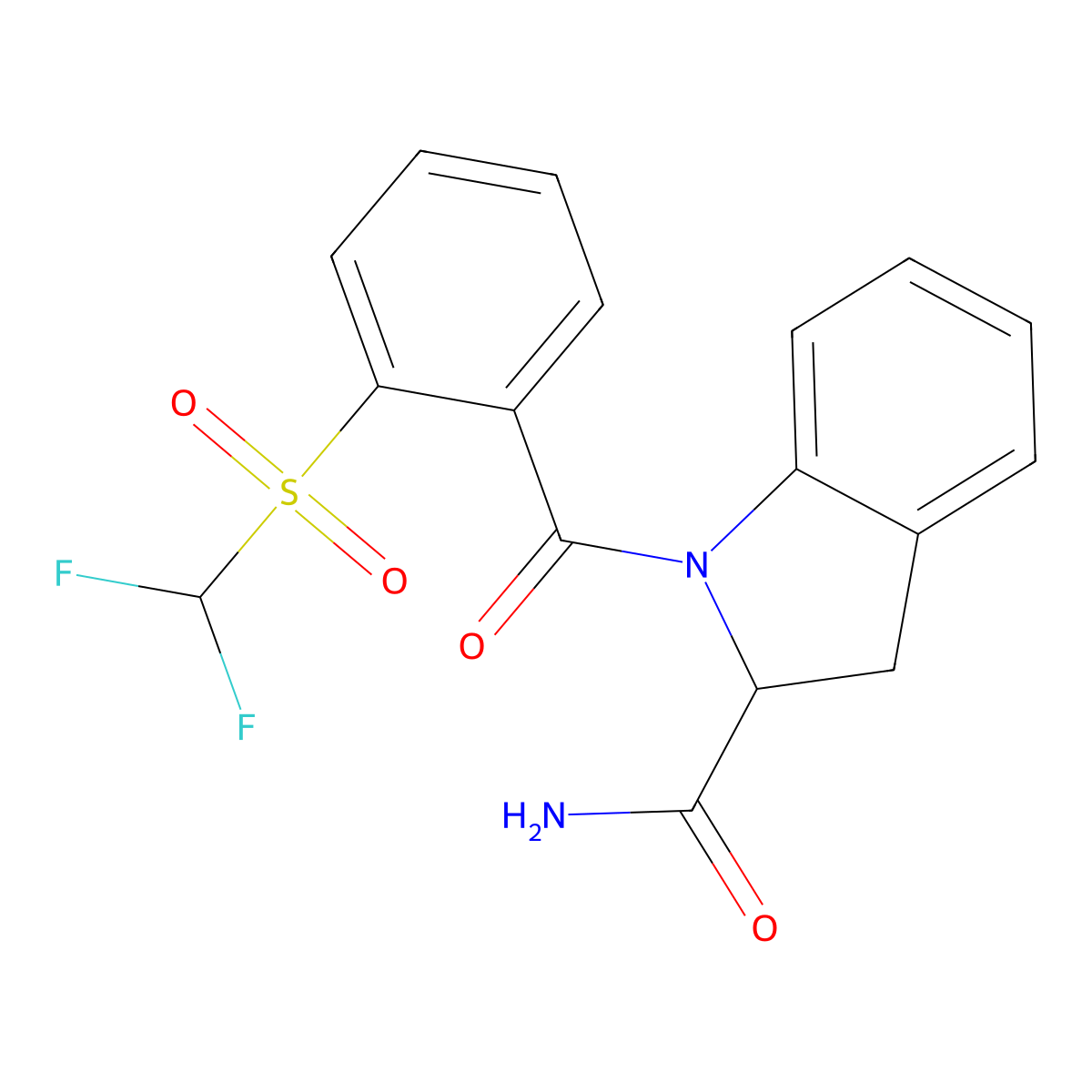 1-(2-((Difluoromethyl)sulfonyl)benzoyl)indoline-2-carboxamide molecular structure, CAS 1101191-03-0