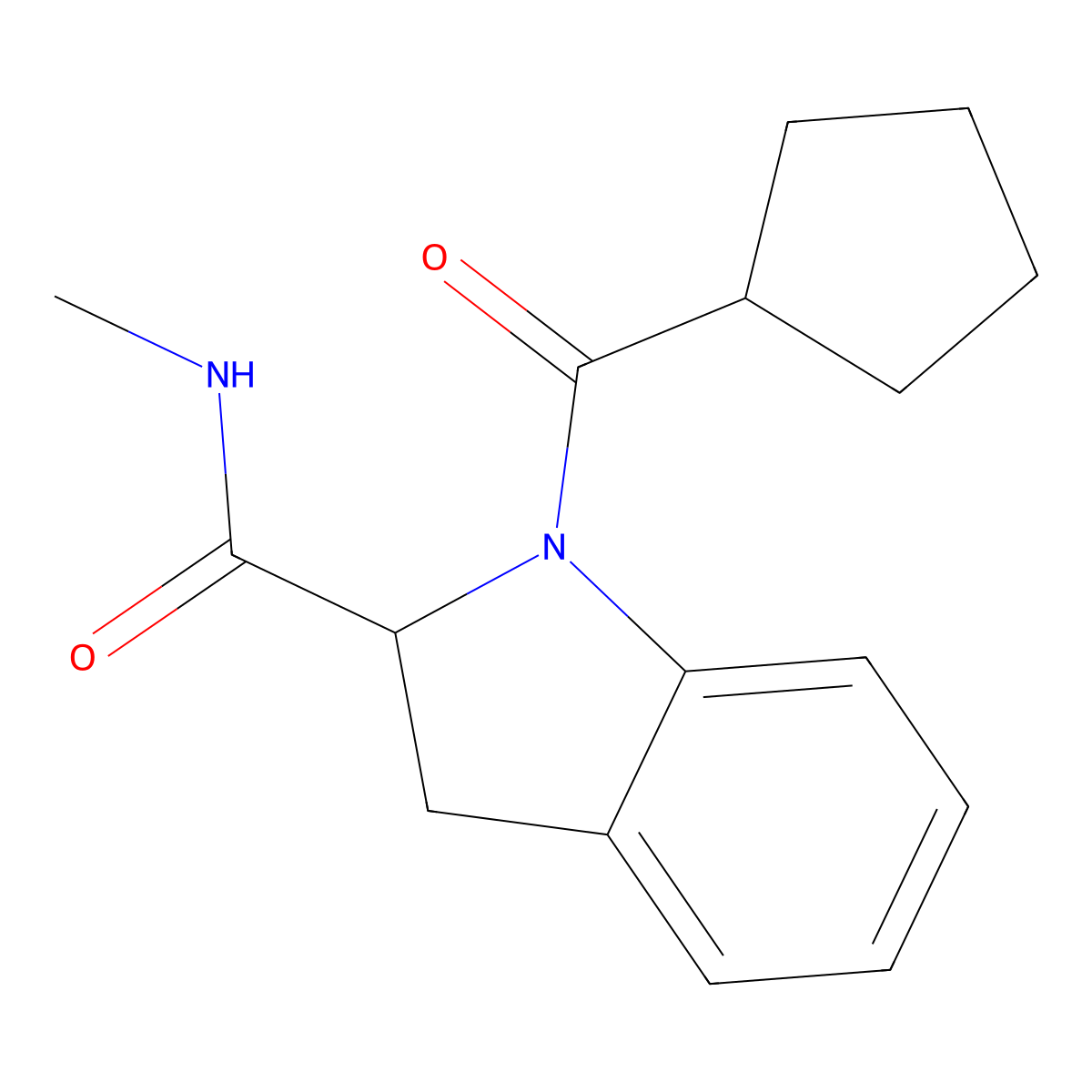1-(cyclopentanecarbonyl)-N-methylindoline-2-carboxamide molecular structure, CAS 1101191-07-4