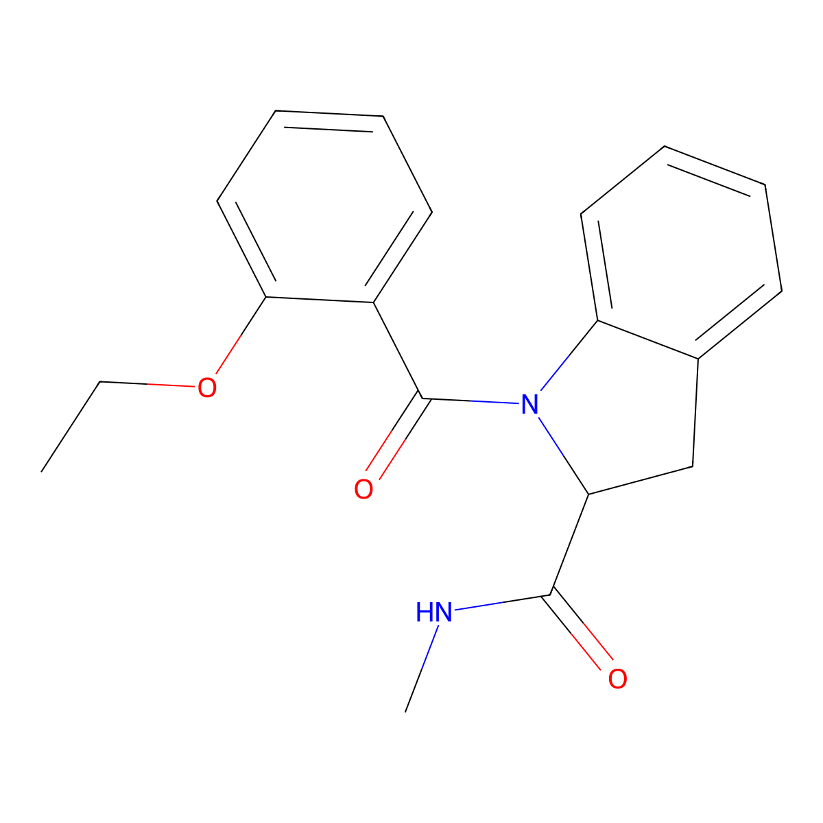1-(2-ethoxybenzoyl)-N-methylindoline-2-carboxamide molecular structure, CAS 1101191-29-0