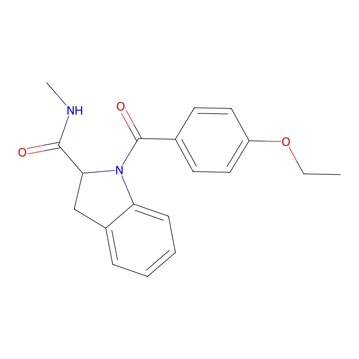 1-(4-ethoxybenzoyl)-N-methylindoline-2-carboxamide molecular structure, CAS 1101191-30-3