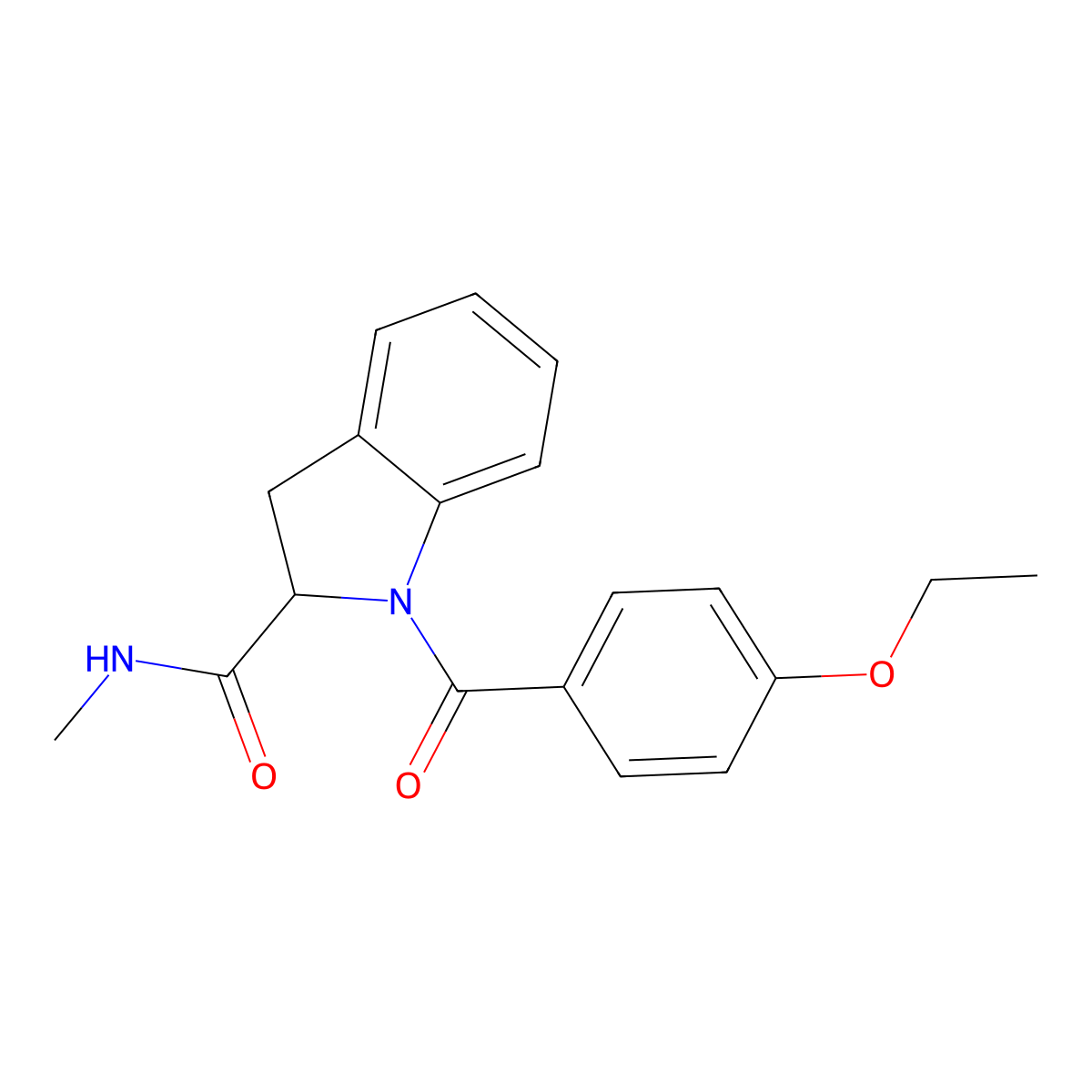1-(4-ethoxybenzoyl)-N-methylindoline-2-carboxamide molecular structure, CAS 1101191-30-3