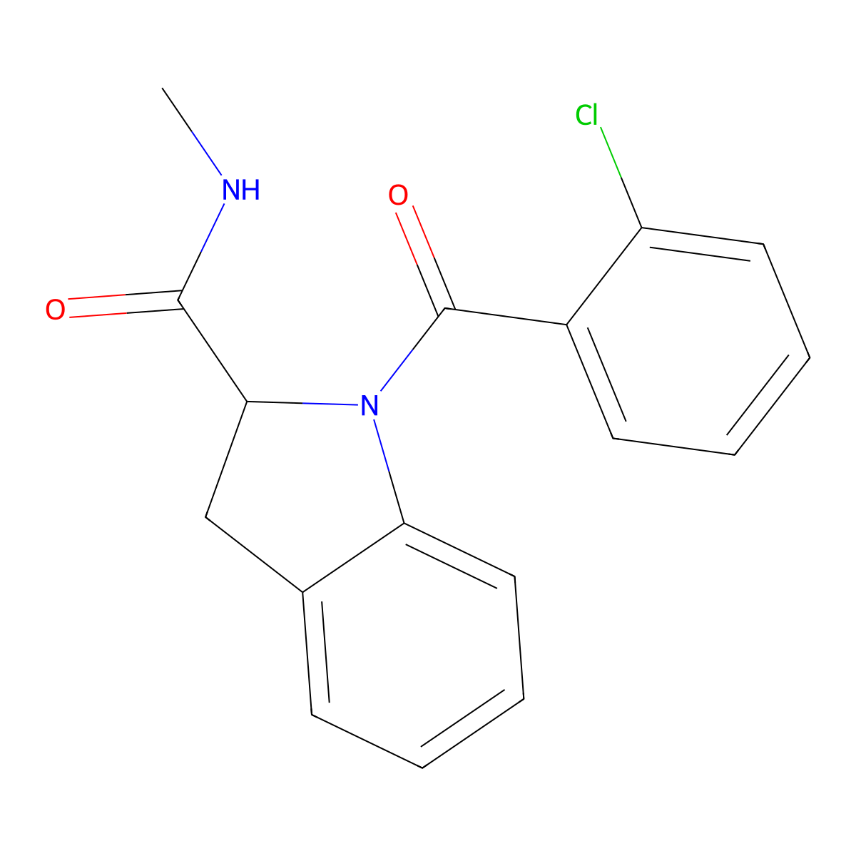 1-(2-chlorobenzoyl)-N-methylindoline-2-carboxamide molecular structure, CAS 1101191-41-6