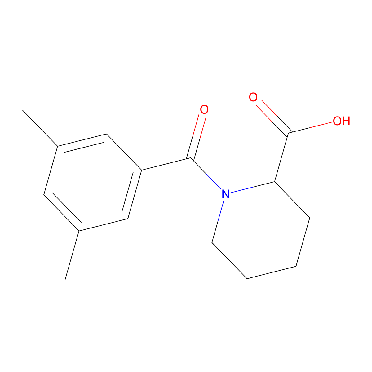 1-(3,5-Dimethylbenzoyl)piperidine-2-carboxylic acid molecular structure, CAS 1101193-09-2