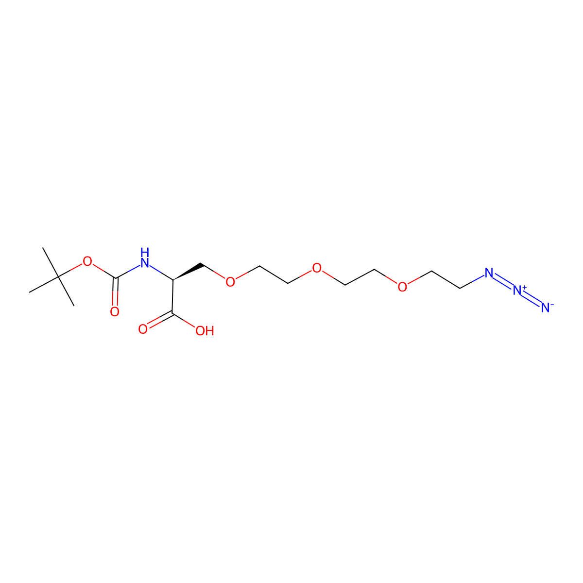 N-Boc-Azido-tris(ethylenoxy)-L-alanin molecular structure, CAS 1101193-38-7